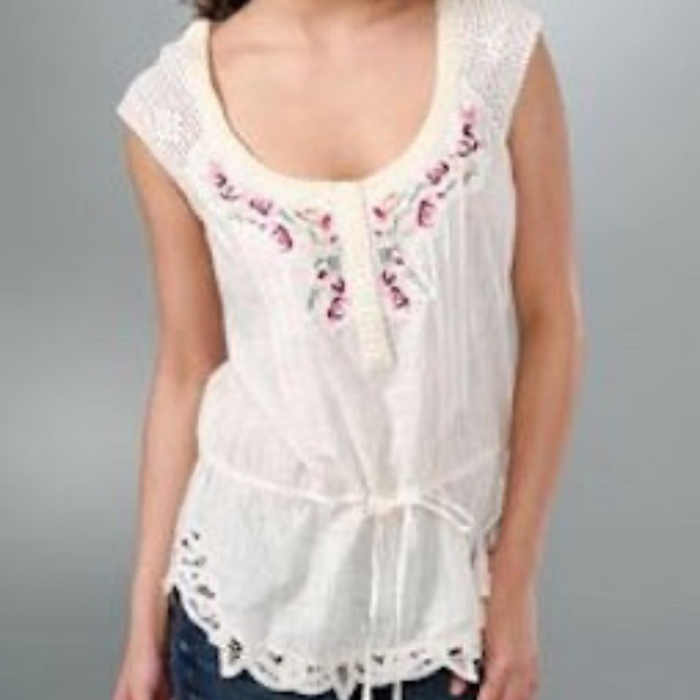 NWT FREE PEOPLE MUY LING FLORAL EMBROIDERED BOHO TOP 12